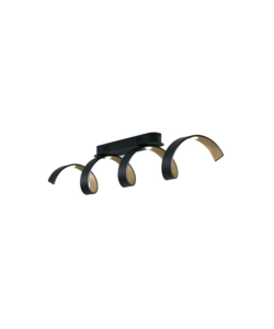 PLAFONIERA LED "HELIX" NERA E ORO 4000K 1600LM, 80 CM